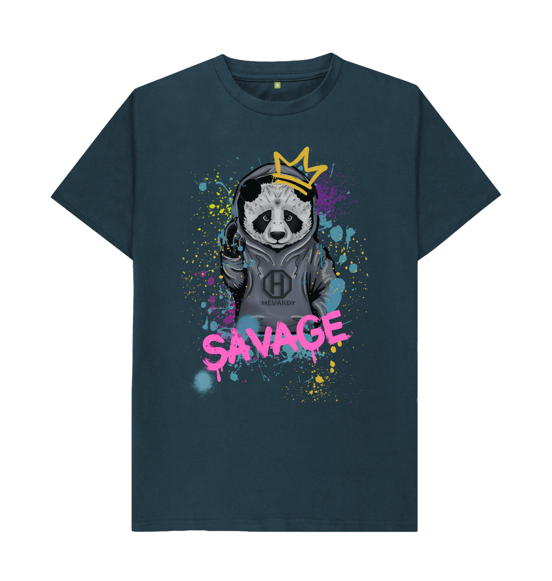 Denim Blue Savage Panda T-shirt