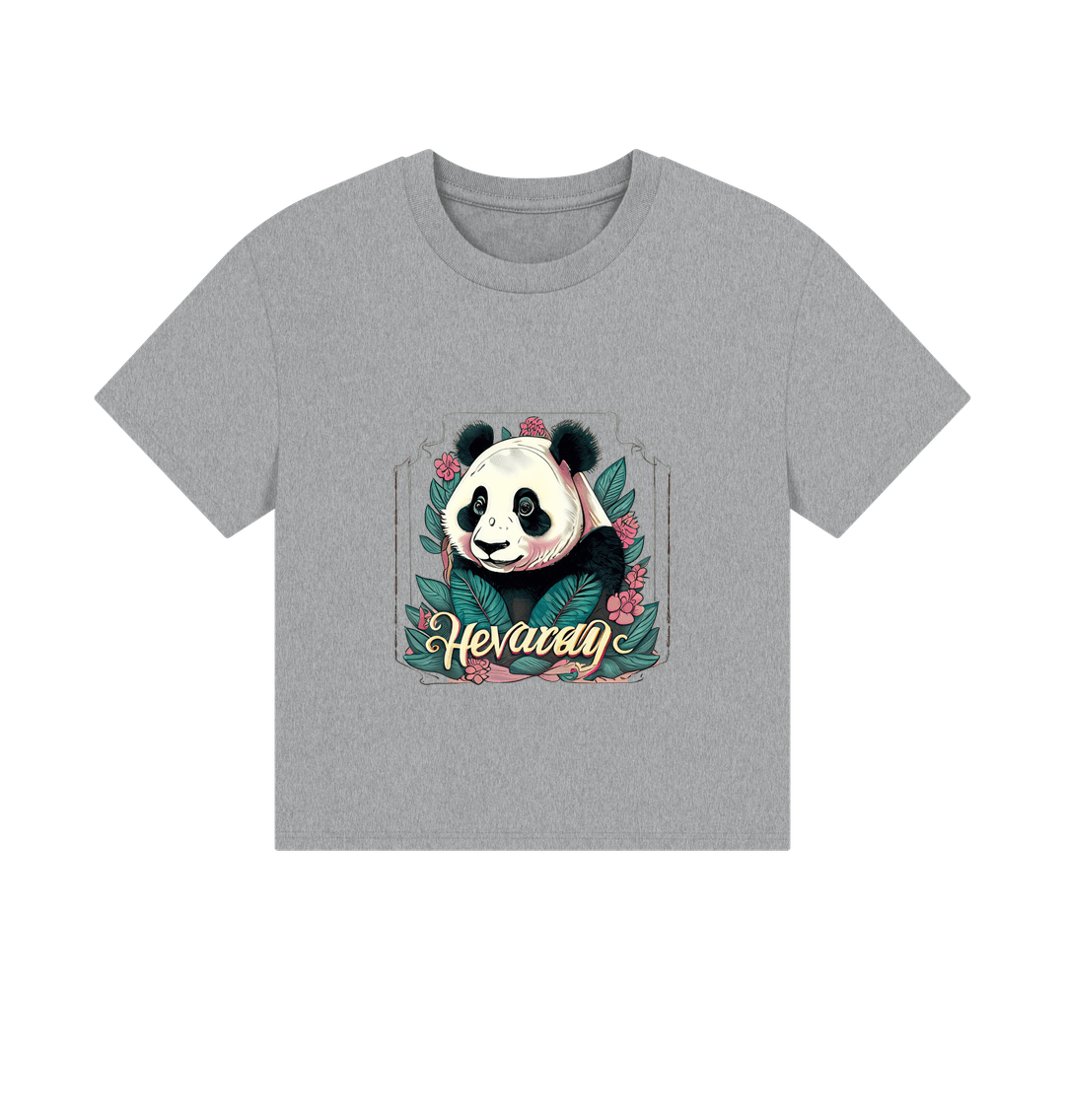 Athletic Grey Women\u2019s Boxy Tee Vintage Panda