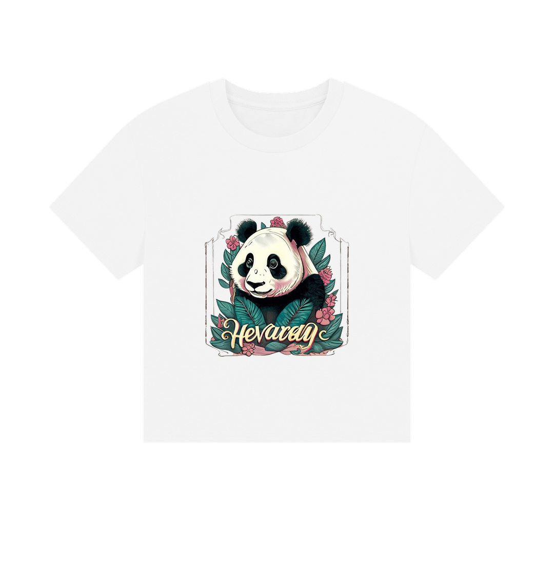 White Women\u2019s Boxy Tee Vintage Panda