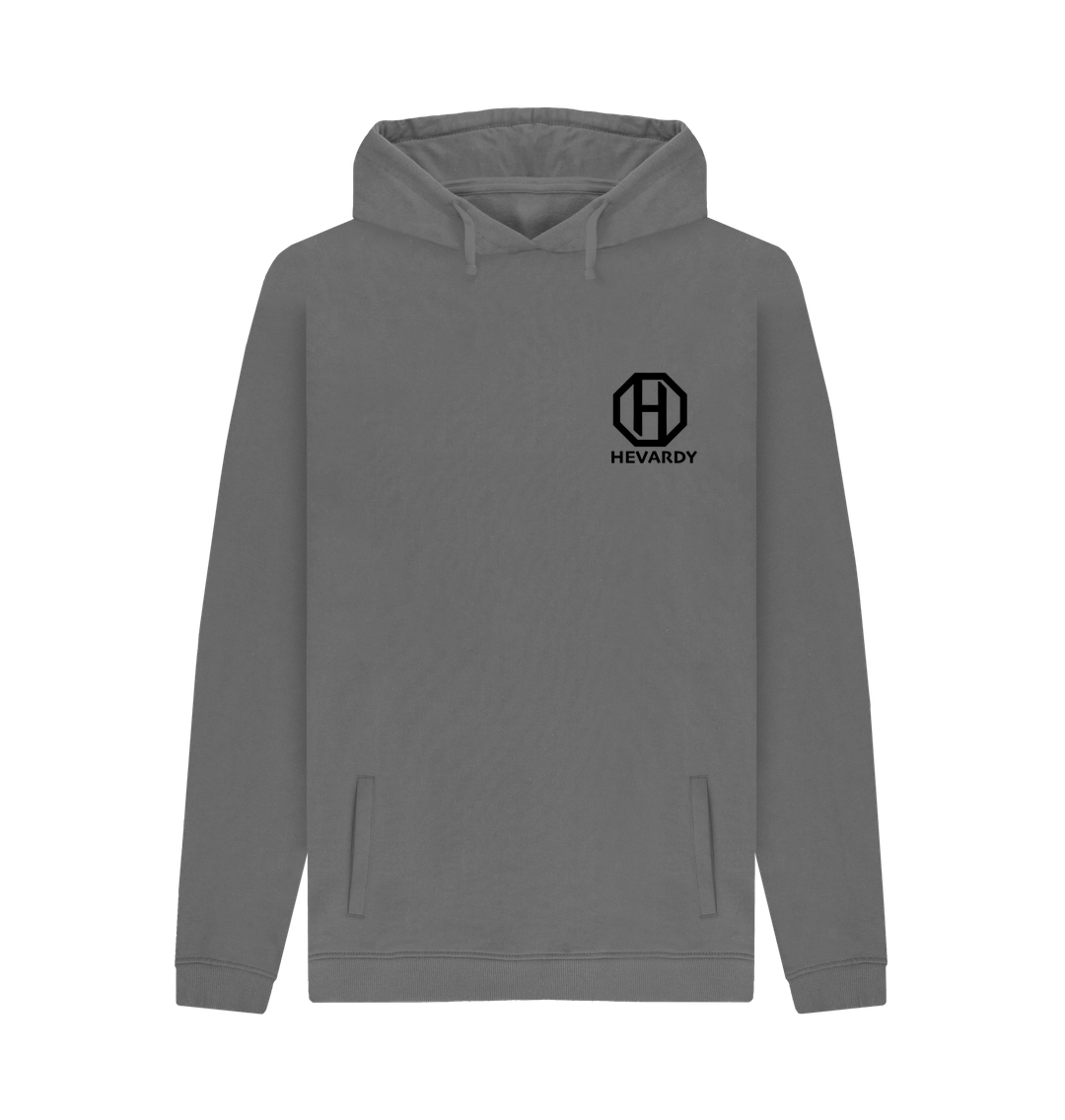 Slate Grey Hevardy Classic Hoodie Unisex -Black Logo