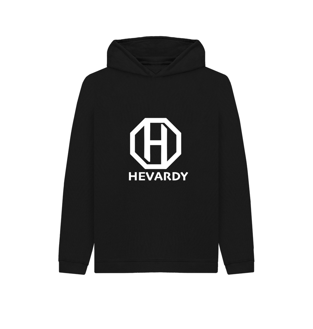 Black Kids Classic White Logo Hoodie