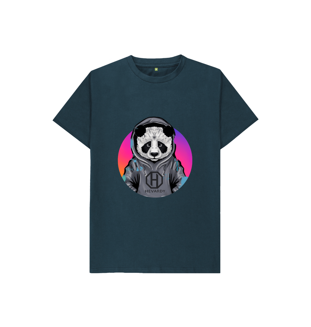 Denim Blue Panda Kids- Pink