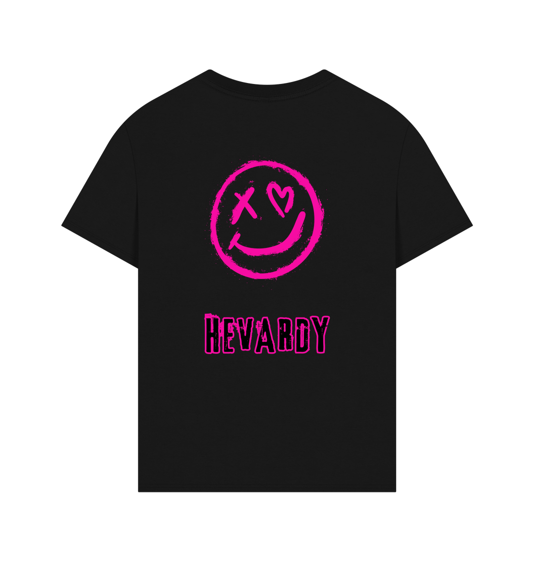 Black oversized smiley pink Tee