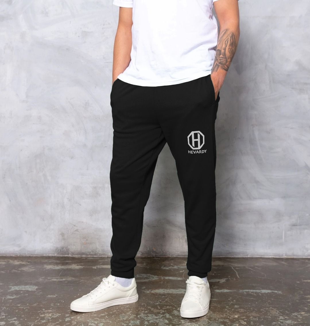 Mens Hevardy Classic Tracksuit Bottoms Black